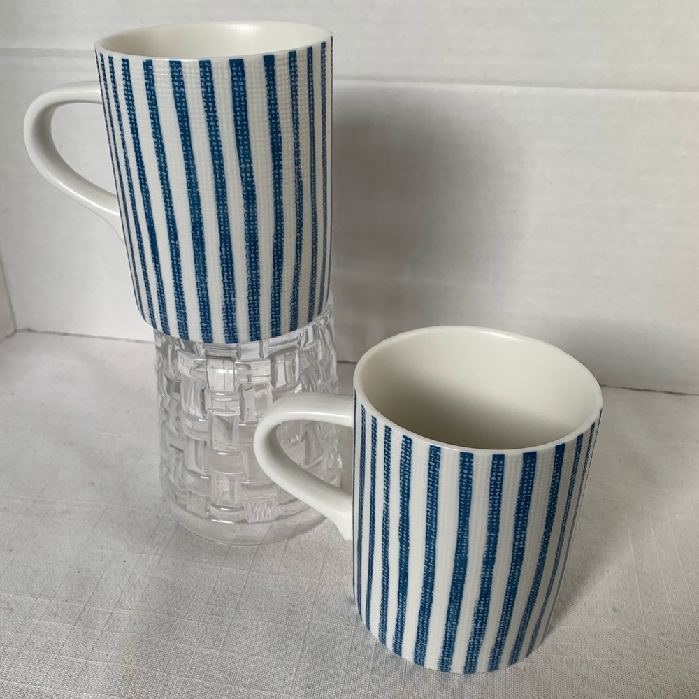 BREAD+BUTTER | Set of 2 | Blue Striped Mugs
